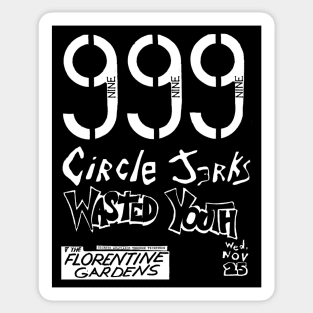 999 Circle Jerks Wasted Youth Sticker